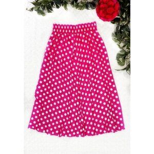 Vintage Pink Polkadot Midi Maxi Full Skirt